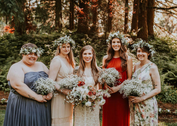 boho fall bridal party featuring hair and makeup by kelli thomsen beauty
